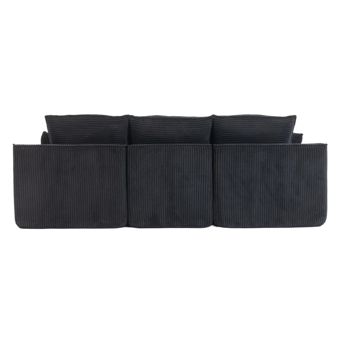 SOFA modular mit Hocker ca. 263 x 167 x 85 cm Cord Schwarz - Schwarz, Kunststoff (167/263cm) - Meubliv