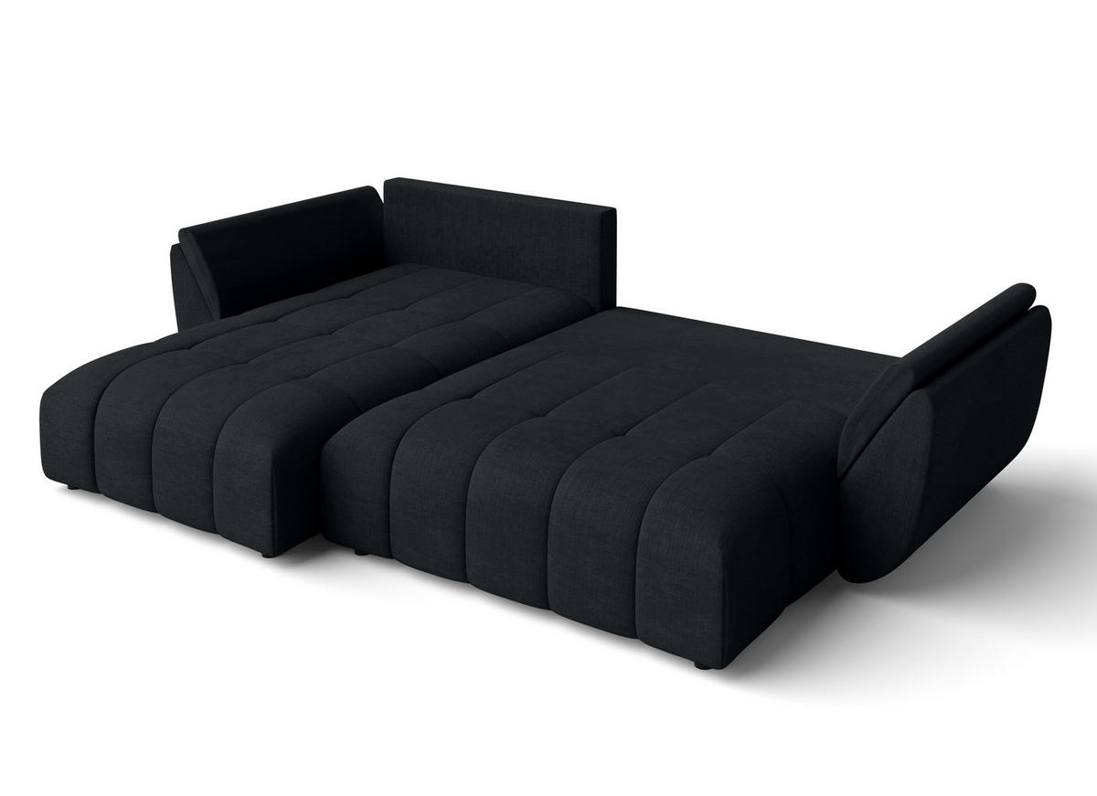 ECKSOFA L Form Verciani Schwarz 266/190/91 cm mit Schlaffunktion - Schwarz, Kunststoff/Textil (266/190cm) - AX Living