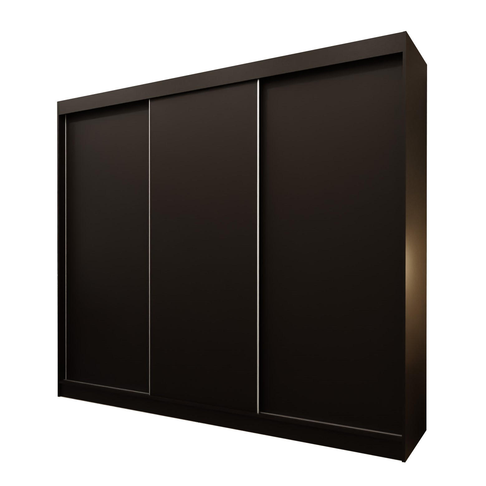 SCHWEBETÜRENSCHRANK SOFIA 240/216/61 cm 3-türig Schwarz - Schwarz, Holzwerkstoff (240/216/61cm) - MASSENO