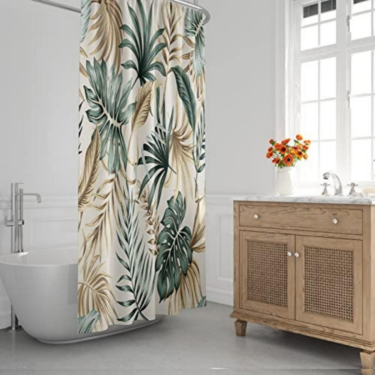 DUSCHVORHANG Polyester maschinenwaschbar Dekoration Badezimmer mit Haken - Multicolor, Textil (120/180cm) - MCBOSON