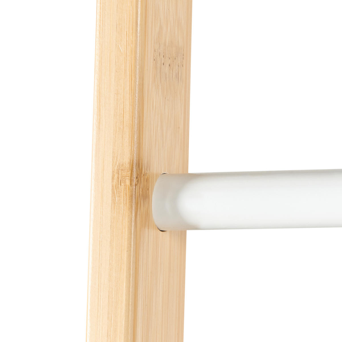 HANDTUCHSTÄNDER Bambus Hellbraun Otavalo - Braun/Weiß, Holz (51/178/2cm) - Beliani
