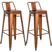 BARHOCKER Mason 2er Set 96x44x43 cm kupfer - Kupferfarben, Metall (44/96/43cm) - furnicato