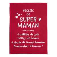 GESCHIRRTUCH Message Super Maman rot 50 x 70 cm - Rot, Textil (50/70cm) - Winkler
