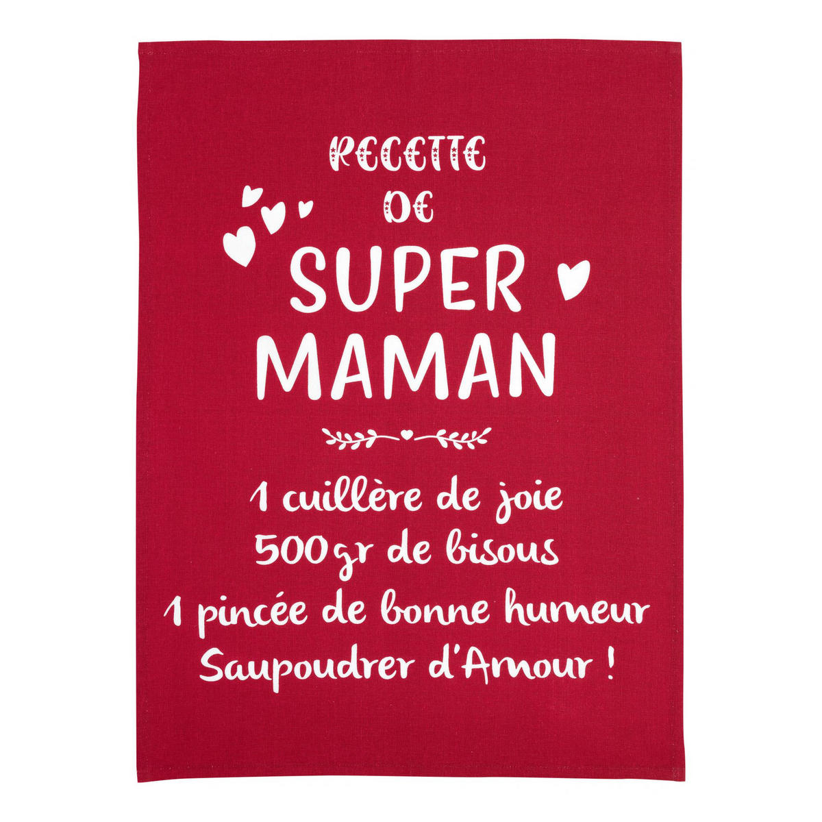GESCHIRRTUCH Message Super Maman rot 50 x 70 cm - Rot, Textil (50/70cm) - Winkler