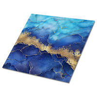 FLIESENAUFKLEBER 9 Stück 30x30 cm selbstklebend Marmormeer - Blau, Textil (30/1.6/30cm) - TULUP