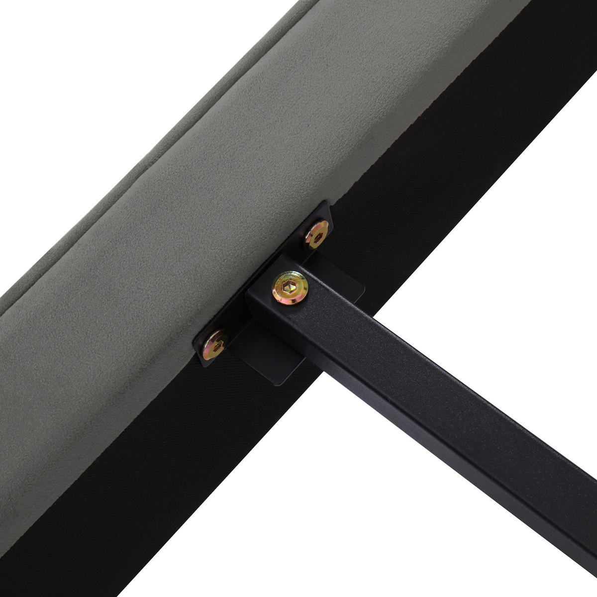 POLSTERBETT aus Samt 180x200 cm in Grau mit Lattenrost - Grau, Textil (180/200cm) - Modfu