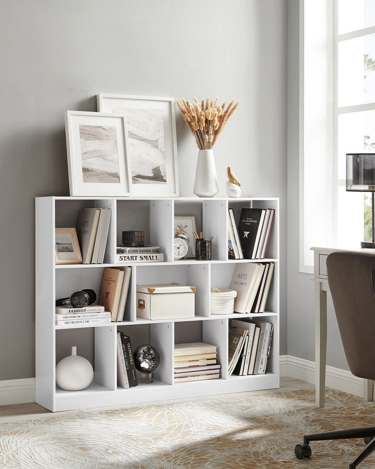 BÜCHERREGAL KHARTOUM - Weiß, Holzwerkstoff (126/100/30cm) - Hansiro