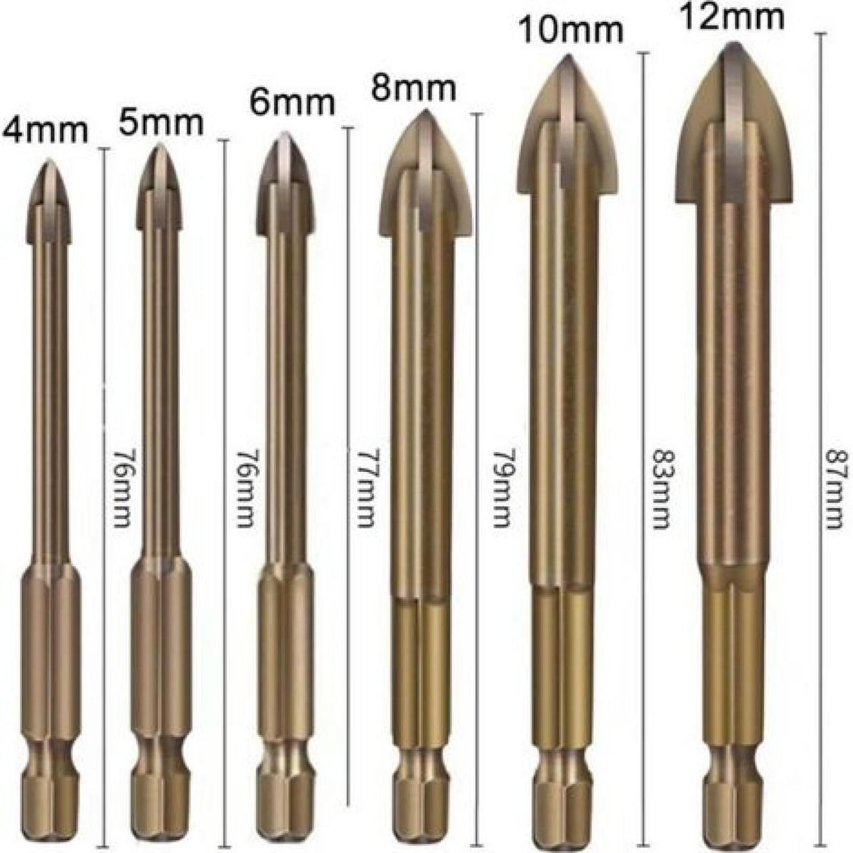 BOHRER - 6-teilig - Sechskantschaft - Gelb, Metall (8.7/4.5/1cm) - DCA