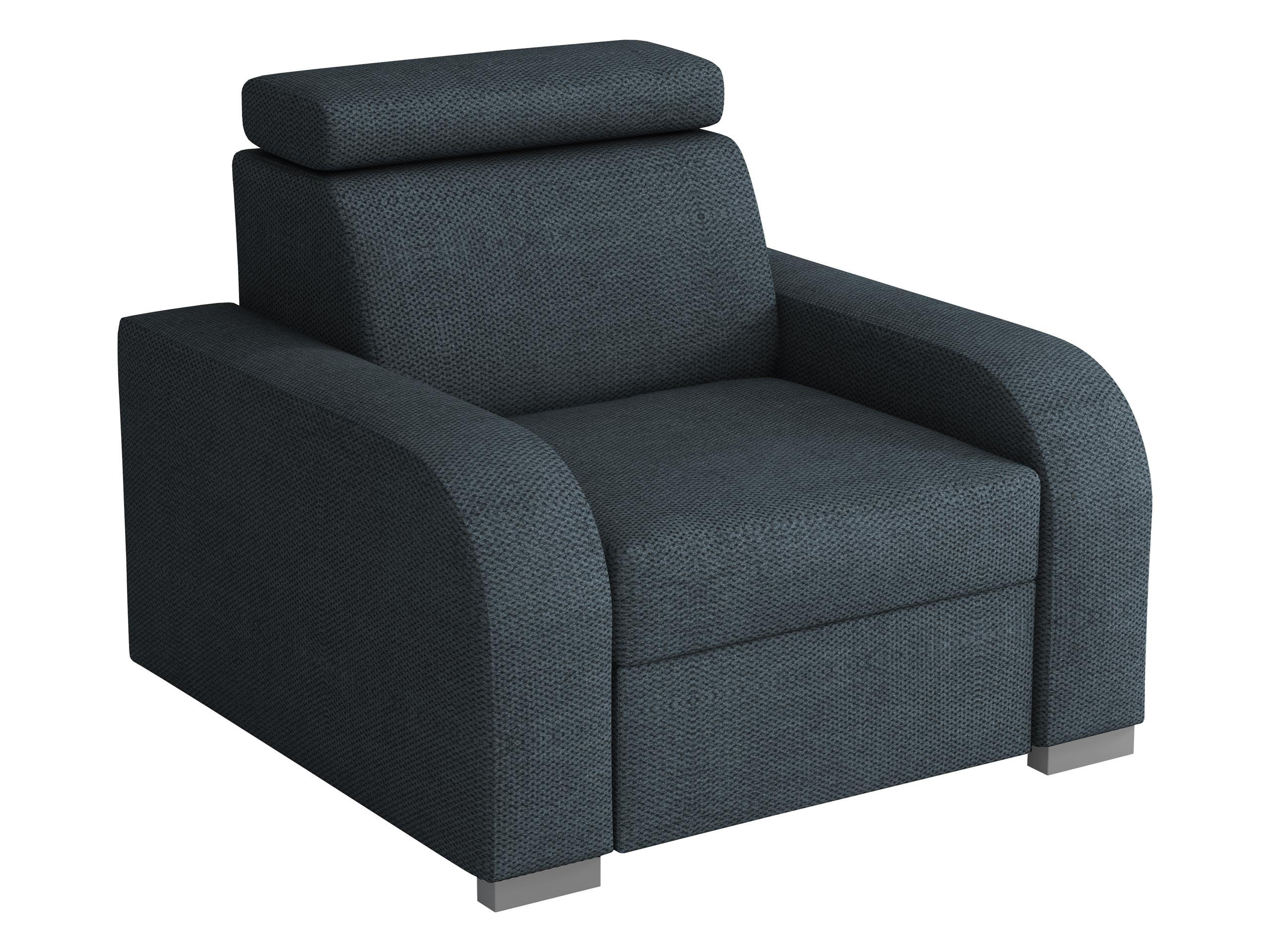SESSEL Oslo 1 - Silberfarben/Dunkelblau, Holz/Kunststoff (105/85/100cm) - MIRJAN24