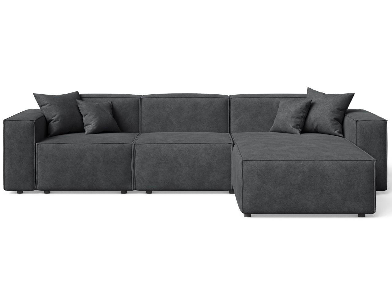 ECKSOFA Arizona Dunkelgrau Rechts - Dunkelgrau, Holz/Textil (265/180cm) - Graingold
