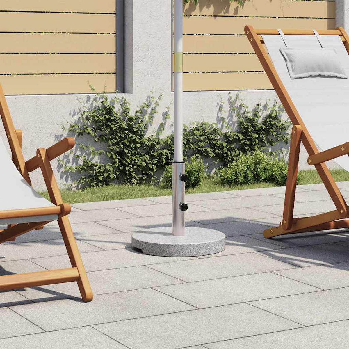 SONNENSCHIRMSTÄNDER Granit Rund 20 Kg - Grau, Stein (40/40cm) - vidaXL
