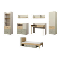 JUGENDZIMMER-SET YOGI B 7-teilig in Graubeige / Geölte Eiche / Eukalyptus - Greige/Eichefarben, Holzwerkstoff (427/185/217cm) - Deine Möbel 24