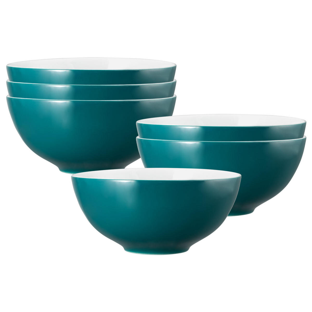 SCHÜSSELN Life Fashion Tendy Petrol ø 21 cm 6er Set - Petrol, Keramik (21.2cm) - Seltmann Weiden