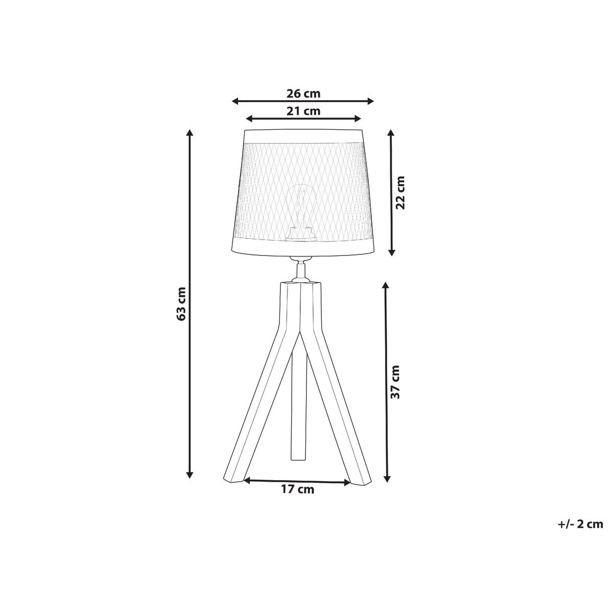 TISCHLAMPE Beki 26/26/63 cm - Dunkelbraun, Holz (26/26/63cm) - Beliani
