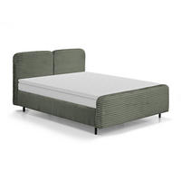 POLSTERBETT Lea mit Bettkasten, 160x200, Grün - Schwarz/Grün, Textil (160/200cm) - Beautysofa