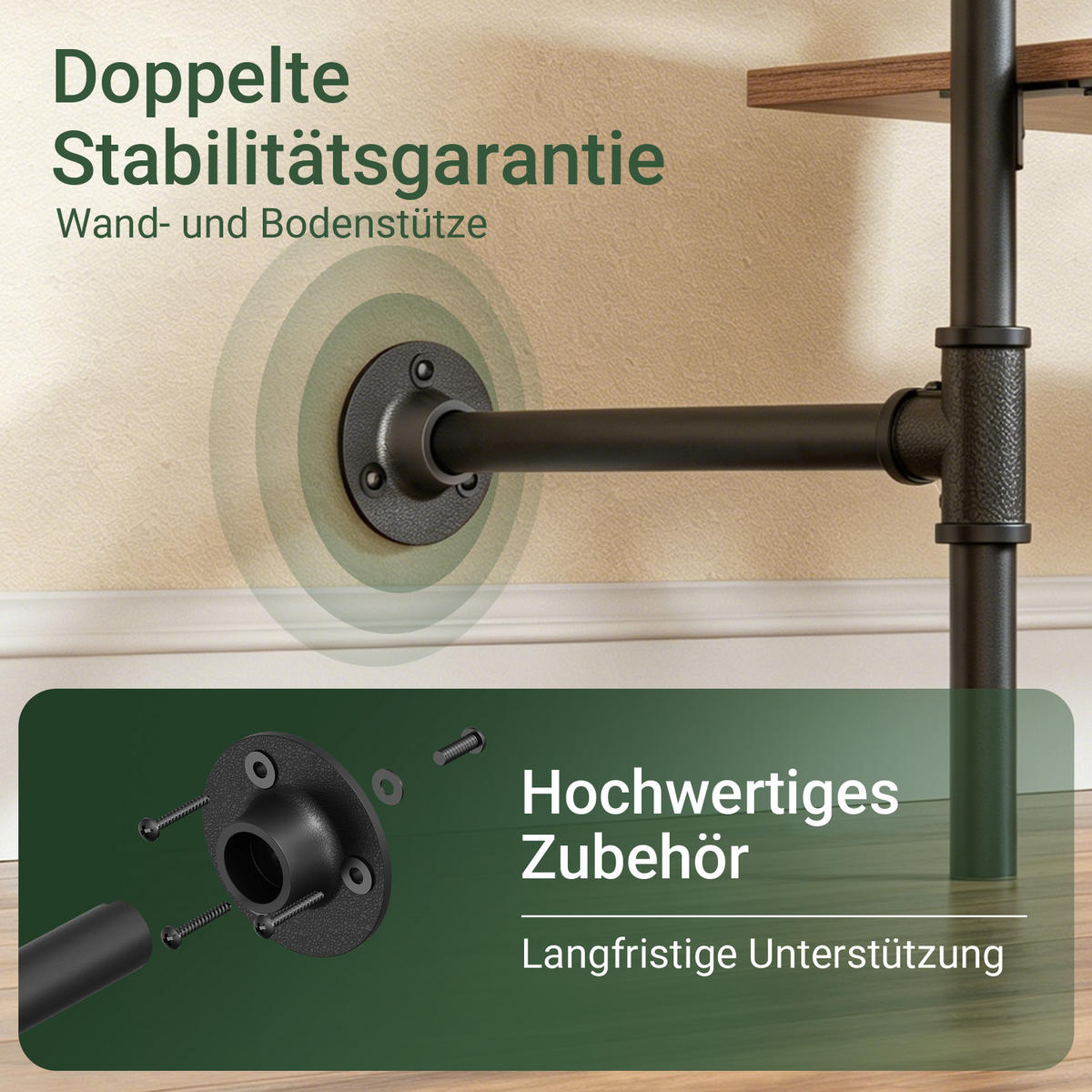 KLEIDERSTANGE mit 4 Regalböden, 120kg Tragkraft, 265x48x220cm - Schwarz, Metall (265/220/48cm) - SoBuy
