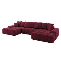 WOHNLANDSCHAFT ENSI-U - 353x164x69 cm Bordeaux - Bordeaux, Holzwerkstoff/Kunststoff (357/69/164cm) - ALTDECOR