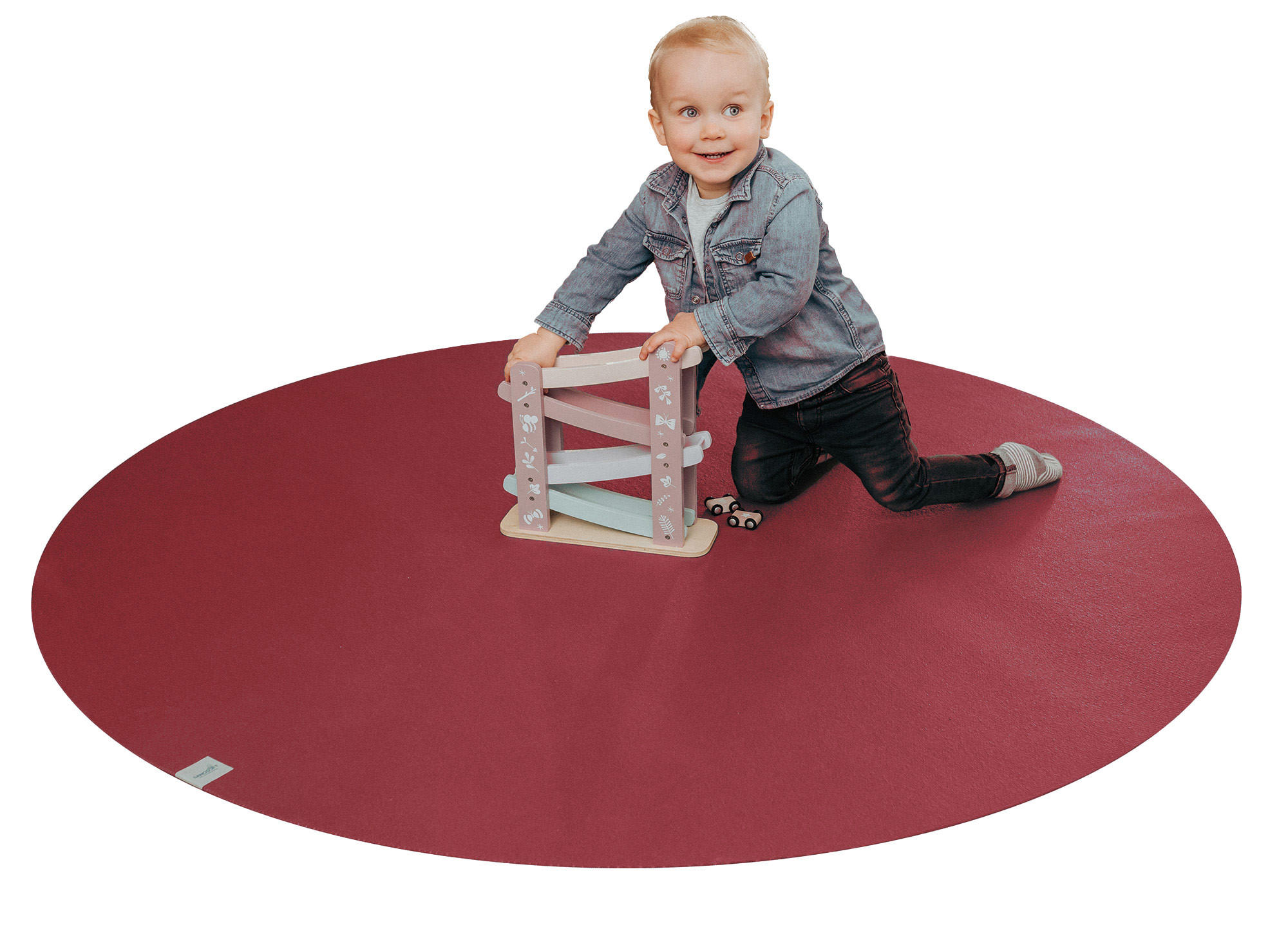 KRABBELMATTE Rund 180cm Rot - Rot, Textil (180/180cm) - Sanosoft