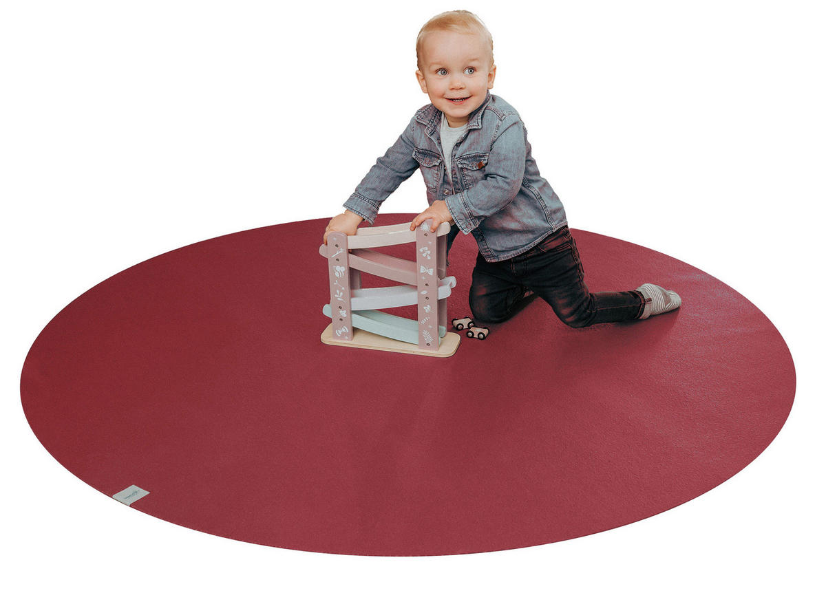 KRABBELMATTE Rund 180cm Rot - Rot, Textil (180/180cm) - Sanosoft