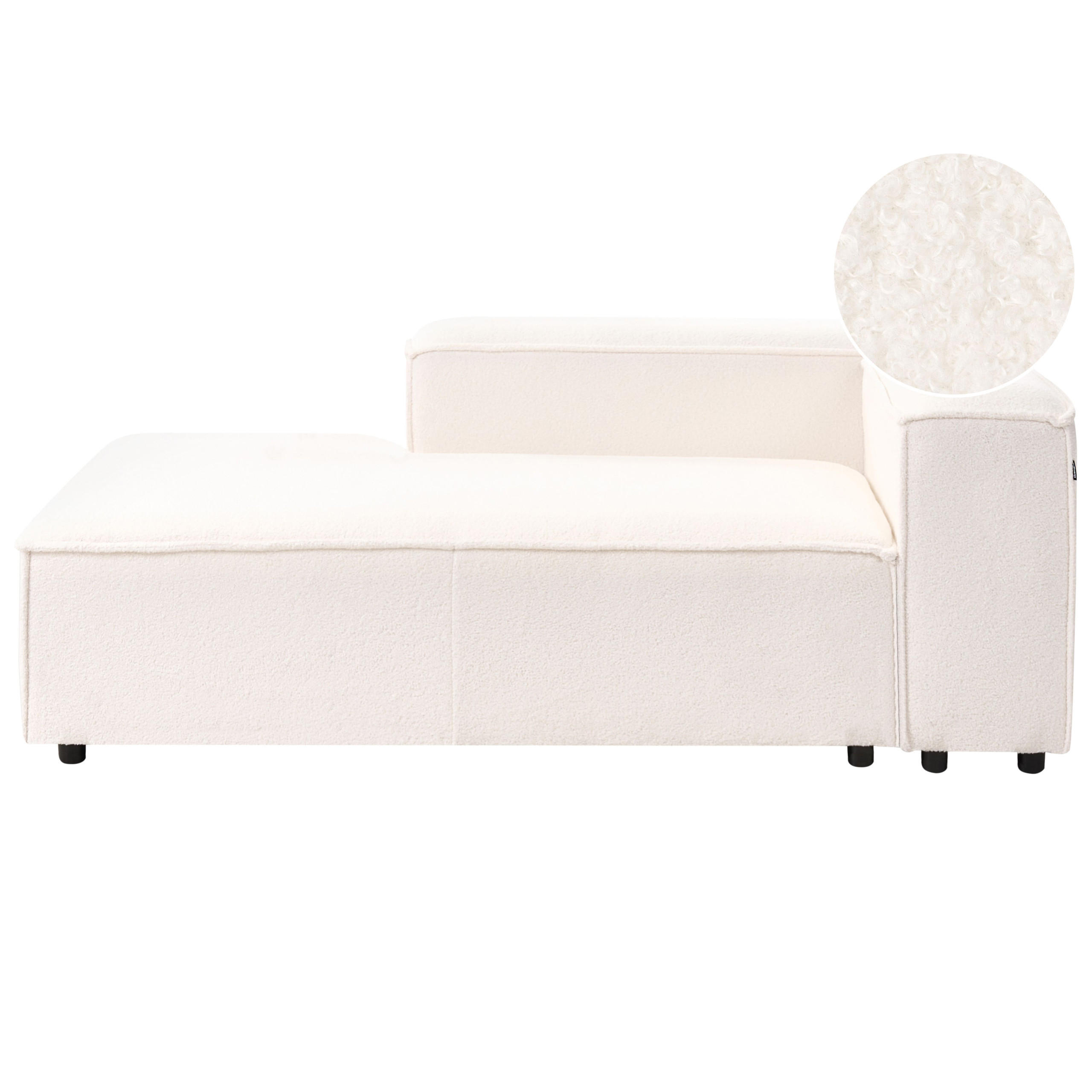 Beliani Chaiselongue-Rechtsseitige Creme 119x68x180 cm