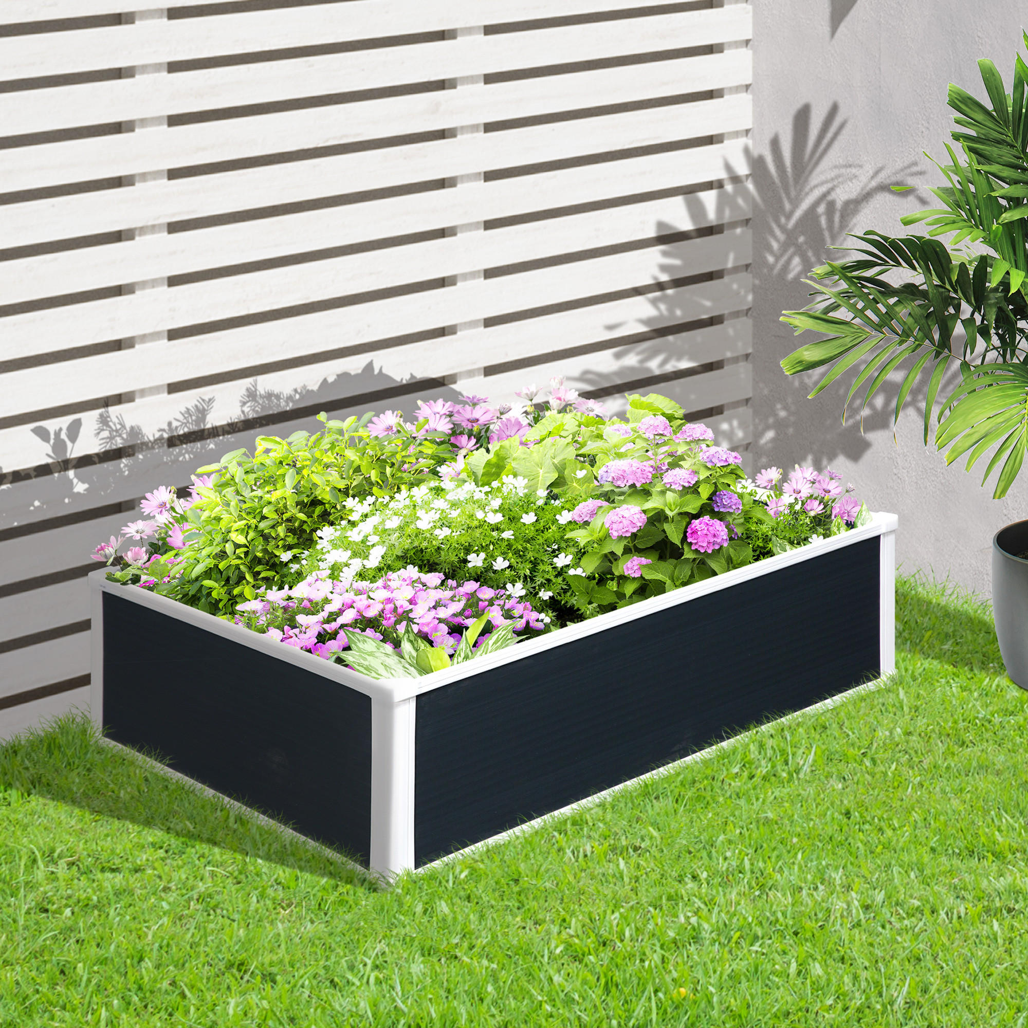 HOCHBEET, Grau, 100 x 80 x 30 cm - Grau, Kunststoff (80/30/100cm) - Outsunny