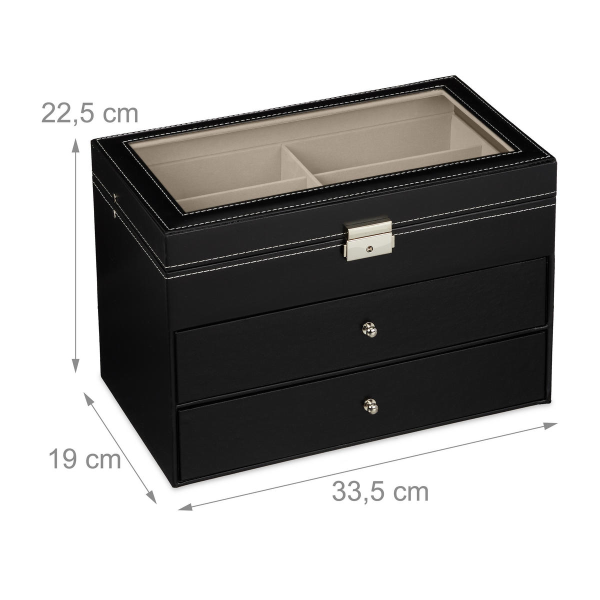 BRILLENBOX - Multicolor, Glas/Holzwerkstoff (33.5/22.5/19cm) - Relaxdays