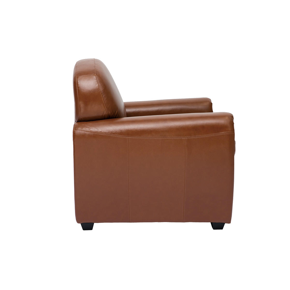 LEDERSESSEL Braun CLUB - Braun, Textil (88/88/98cm) - Miliboo