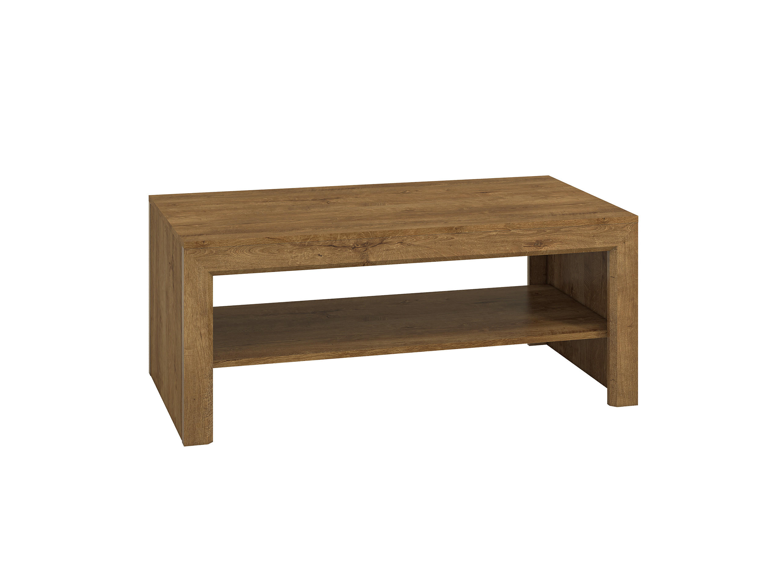 COUCHTISCH Baltica Lefkas Eiche 114 / 61 / 48cm - Braun, Holz/Holzwerkstoff (61/114/48cm) - Feldmann-Wohnen