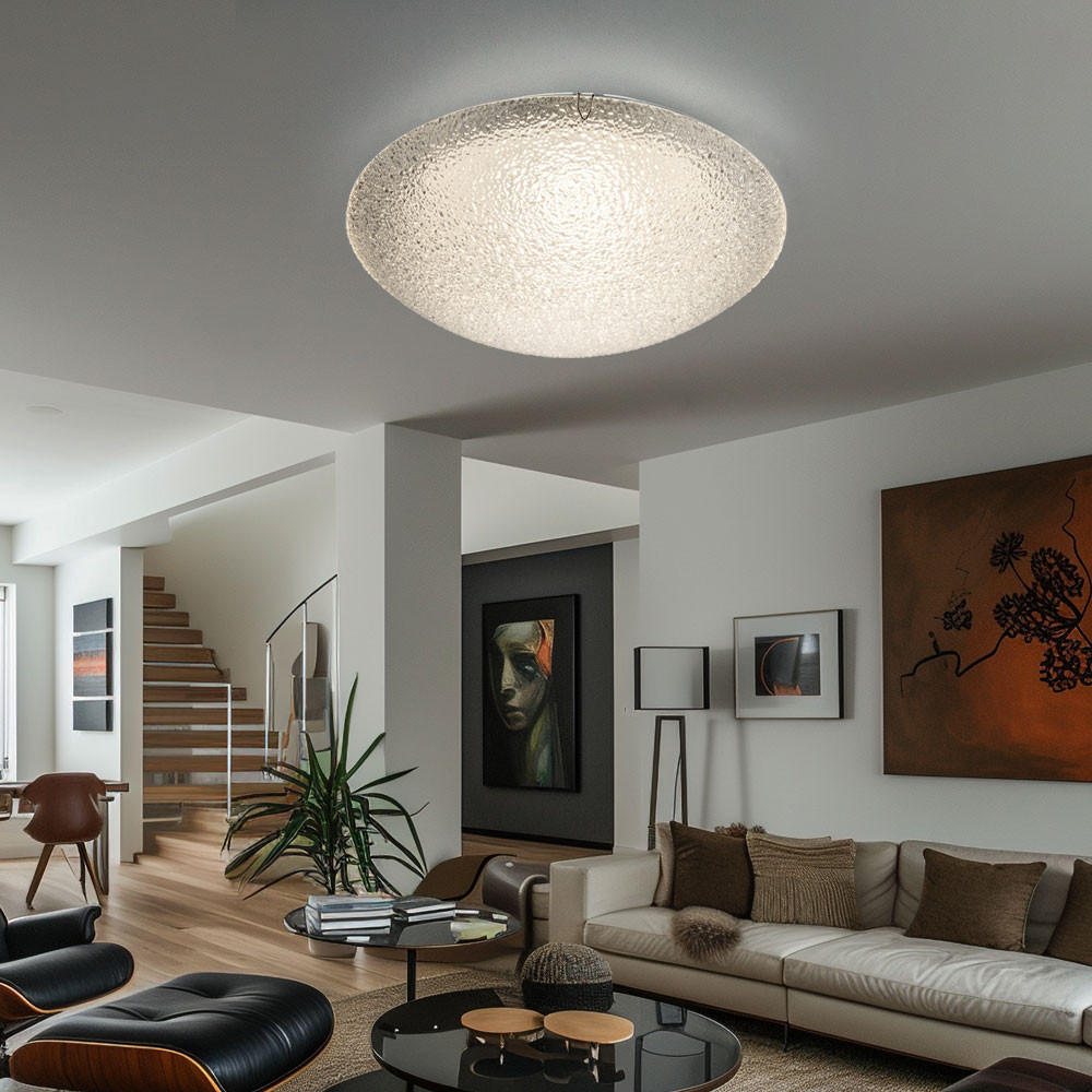 Thumbnail - Globo Lighting Led, Weiß, Glas, Rund, 30x10x30 cm, Lampen & Leuchten, LED Beleuchtung, LED-Deckenleuchten