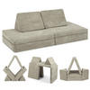 KINDERSOFA Spielparadies - Hellgrau, Textil (66/52/150cm) - Linodino