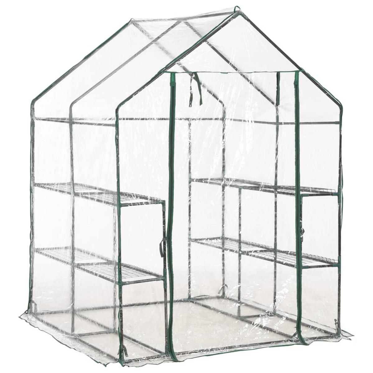 GEWÄCHSHAUS mit 8 Regalen 143 x 143 x - Transparent, Kunststoff (143/195/143cm)