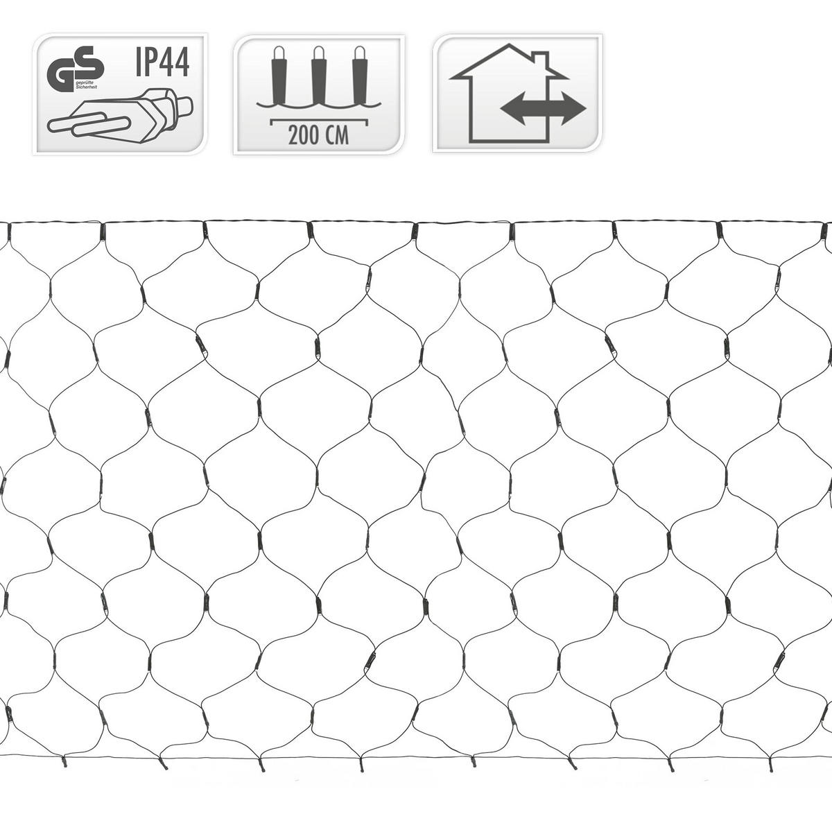 WEIHNACHT Lichternetz 160 LED - Schwarz, Kunststoff (200cm) - ECD-Germany