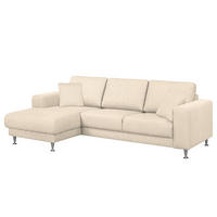 ECKSOFA mit Longchair - Strukturstoff - Beige, Textil (235/150cm) - home24
