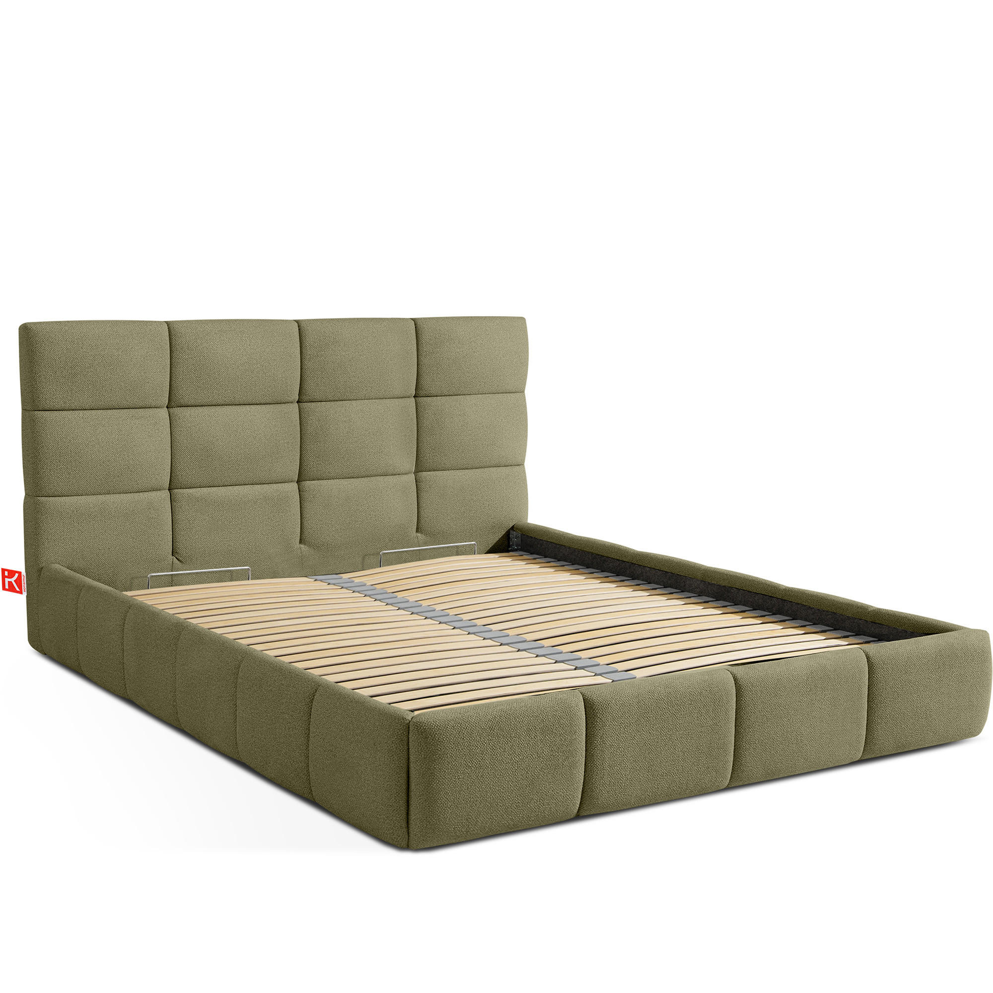POLSTERBETT ALTOS Bouclé, grün - Grün, Holz/Holzwerkstoff (140/200cm) - KONSIMO®