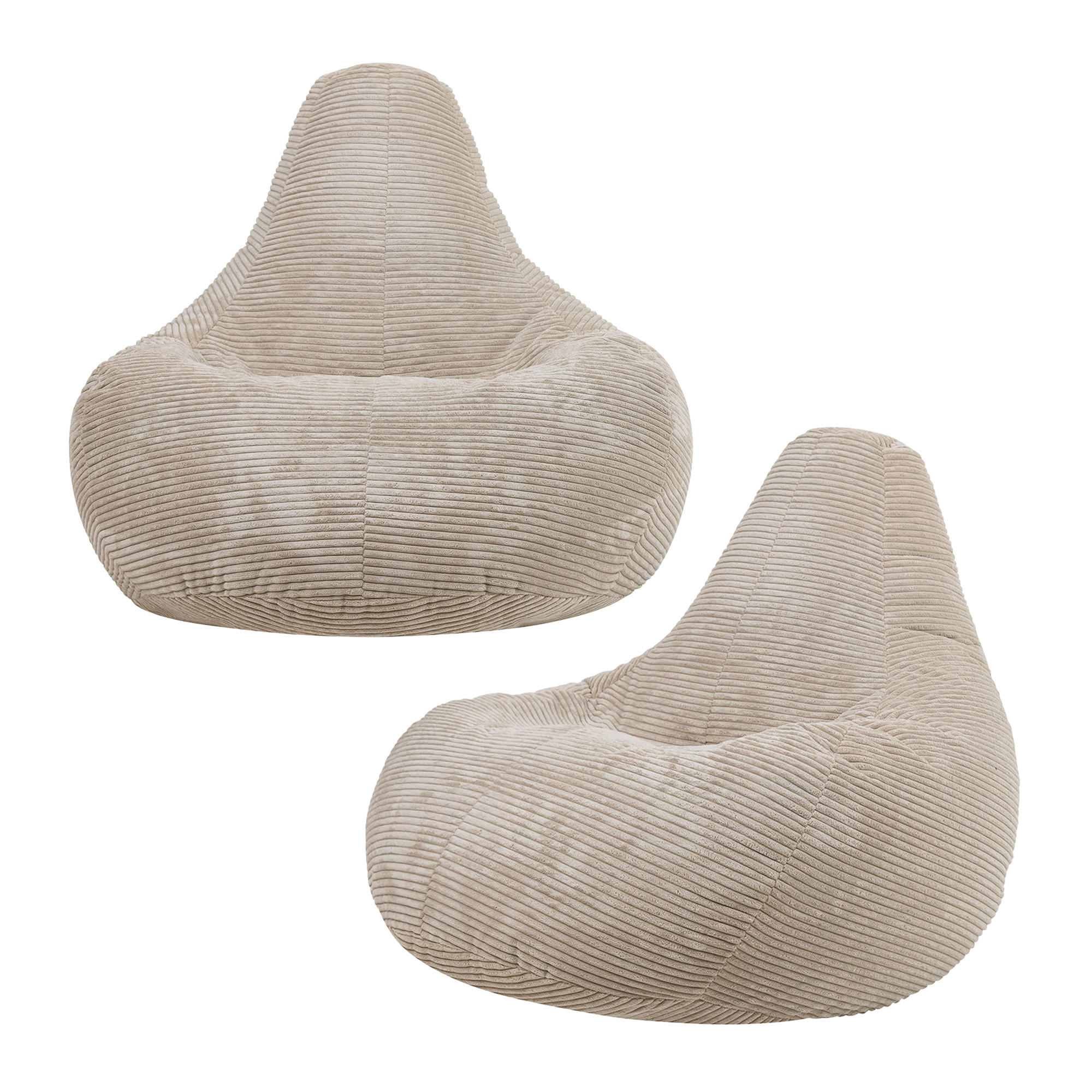 SITZSACK für Kinder Sessel aus Cord 2-tlg. - Beige, Textil (69/59/65cm) - icon