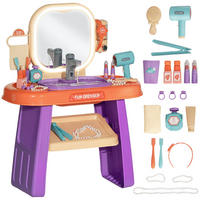 KINDERFRISIERTISCH DE-10500 mit LED-Spiegel & Musik Lila - Violett, Kunststoff (55/71/29cm) - ComfortXL