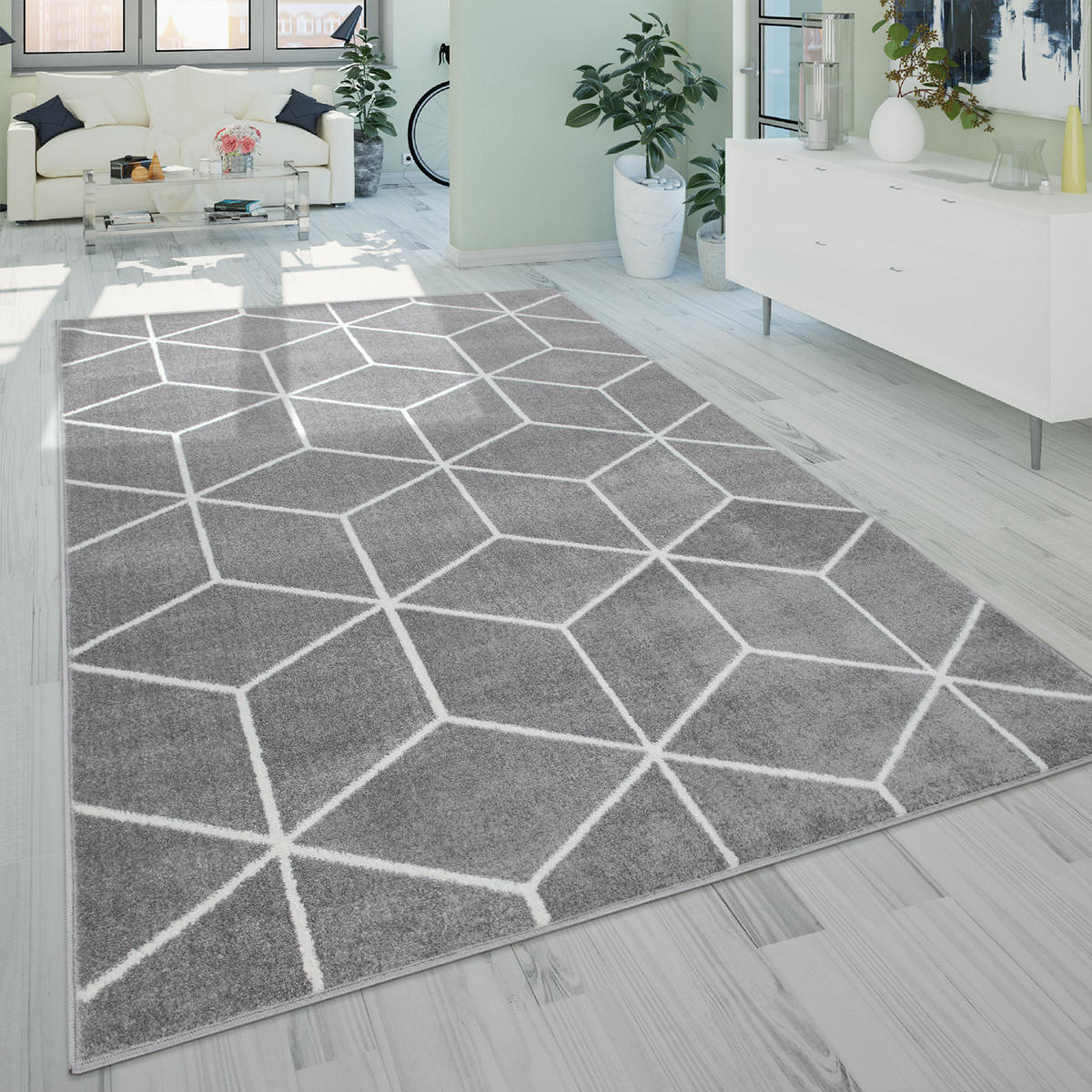 KURZFLORTEPPICH 160/220 cm Stella 402 - Grau, Textil (160/220cm) - Paco Home