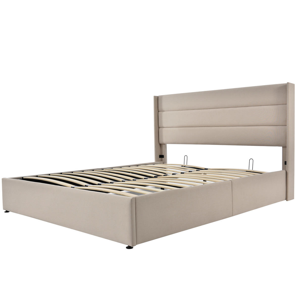 SCHRANKBETT 140/200 cm beige mit hydraulischem Bettkasten - Beige, Textil (140/200cm) - OKWISH