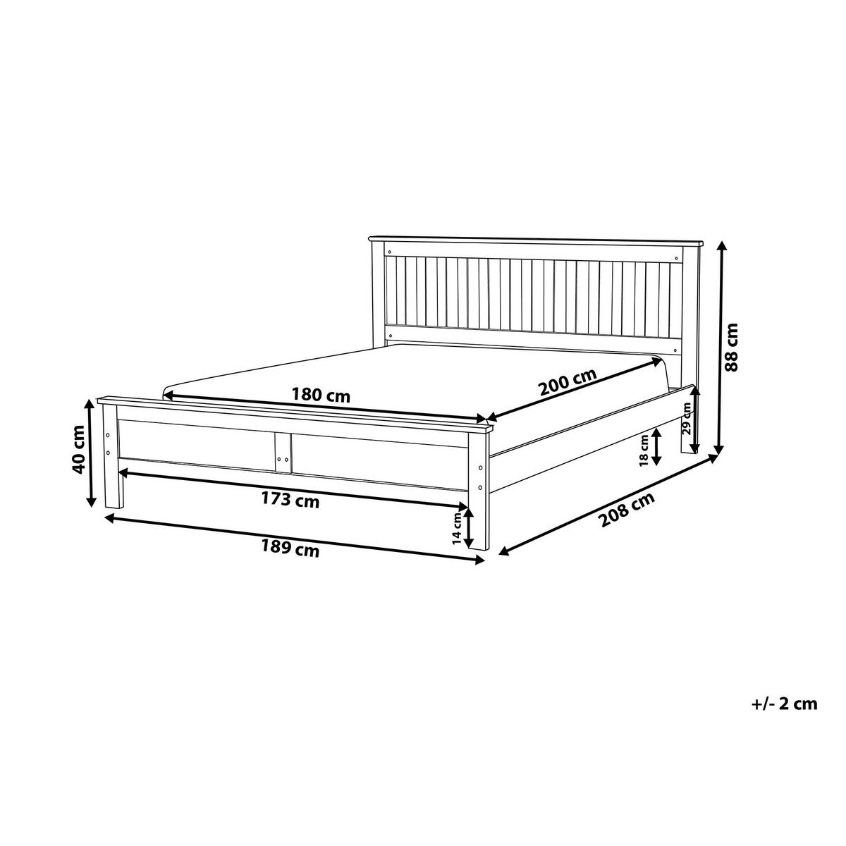 BETT mit Lattenrost 180x200 cm Heller Holzfarbton Mayenne - Hellbraun, Holz (180/200cm) - Beliani