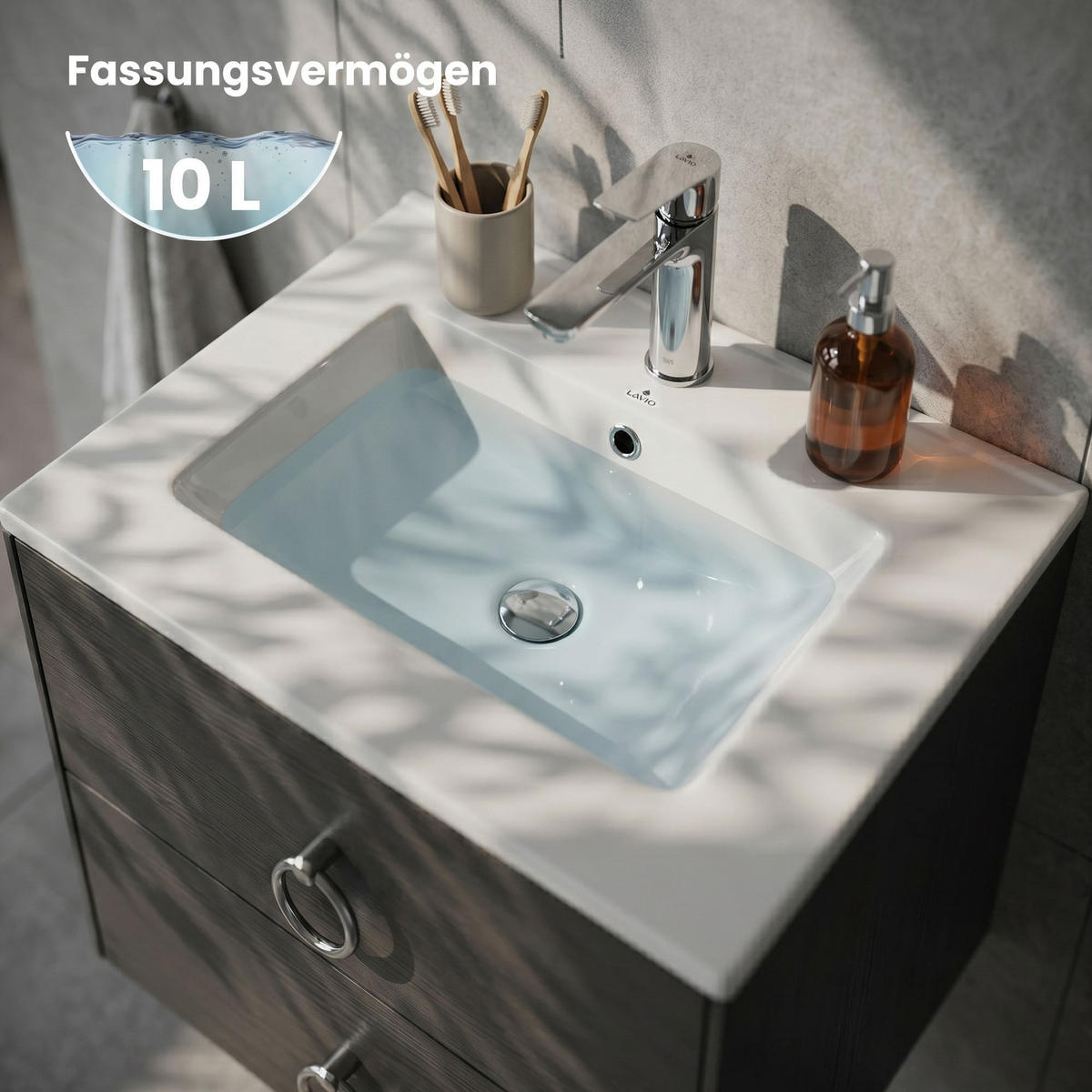AUFSATZWASCHBECKEN NORDIS 61 cm Weiß - Weiß, Keramik (61/17/46.5cm) - Akord