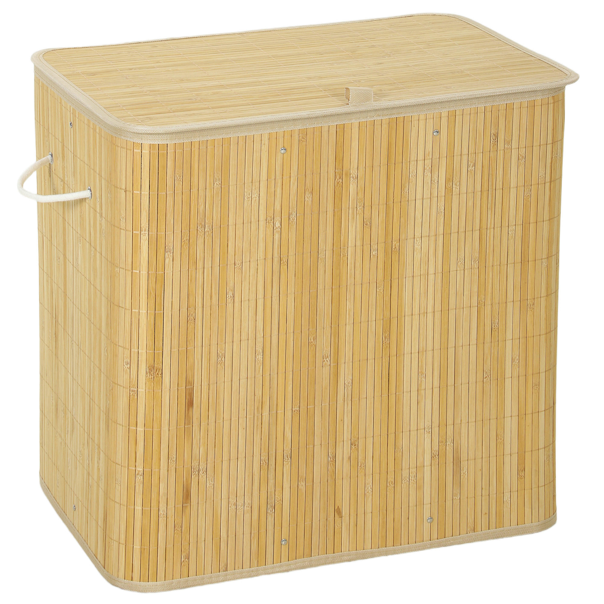 PFANDFLASCHEN-SAMMELBEHÄLTER Polyester Bambus Naturholz - Naturfarben, Holz (41/60/62cm) - HOMCOM