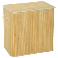 PFANDFLASCHEN-SAMMELBEHÄLTER Polyester Bambus Naturholz - Naturfarben, Holz (41/60/62cm) - HOMCOM