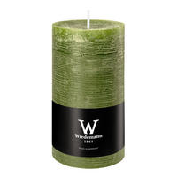STUMPENKERZE Rustik Marble Style Olive 130 x Ø 68 mm, 1 Stück - Olivgrün, Paraffin (7/13cm) - Wiedemann Kerzen
