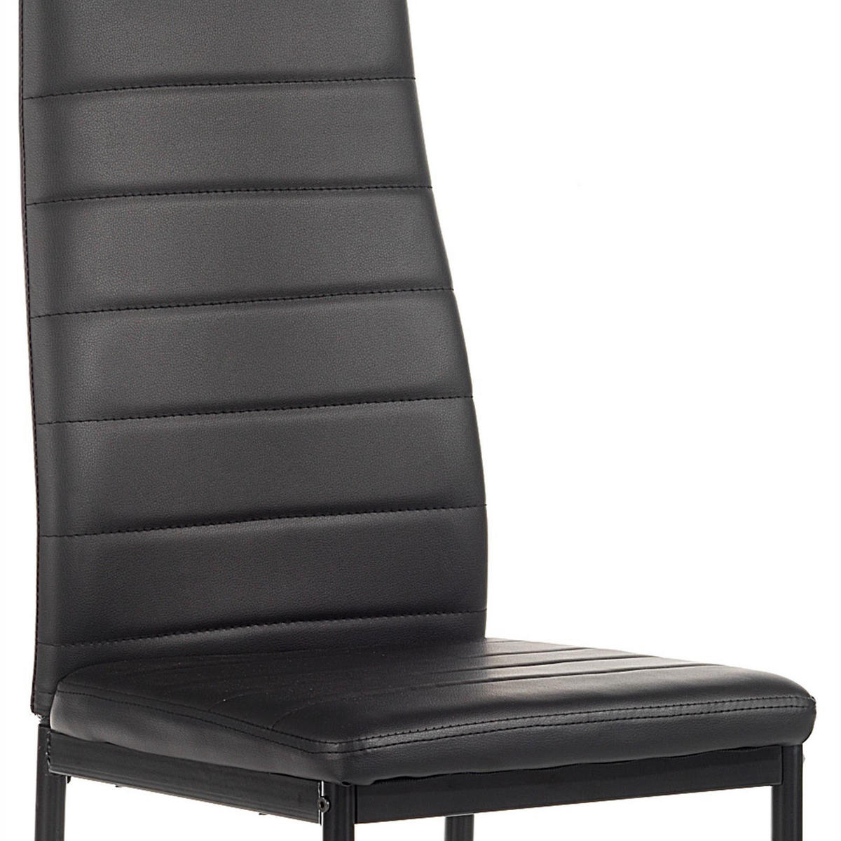 ESSZIMMERSTUHL NATHALIE 4ER-SET - Schwarz, Textil/Metall (43/100/50cm) - IDIMEX