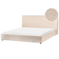 VODNA POSTELJA bouclé 180/200 cm bež Lavaur - bež, tekstil (180/200cm) - Beliani