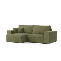 ROHOVÁ SEDAČKA CAVO, textil, Zelená - černá/zelená barva, dřevo/kompozitní dřevo (255/148cm) - AltaBeds
