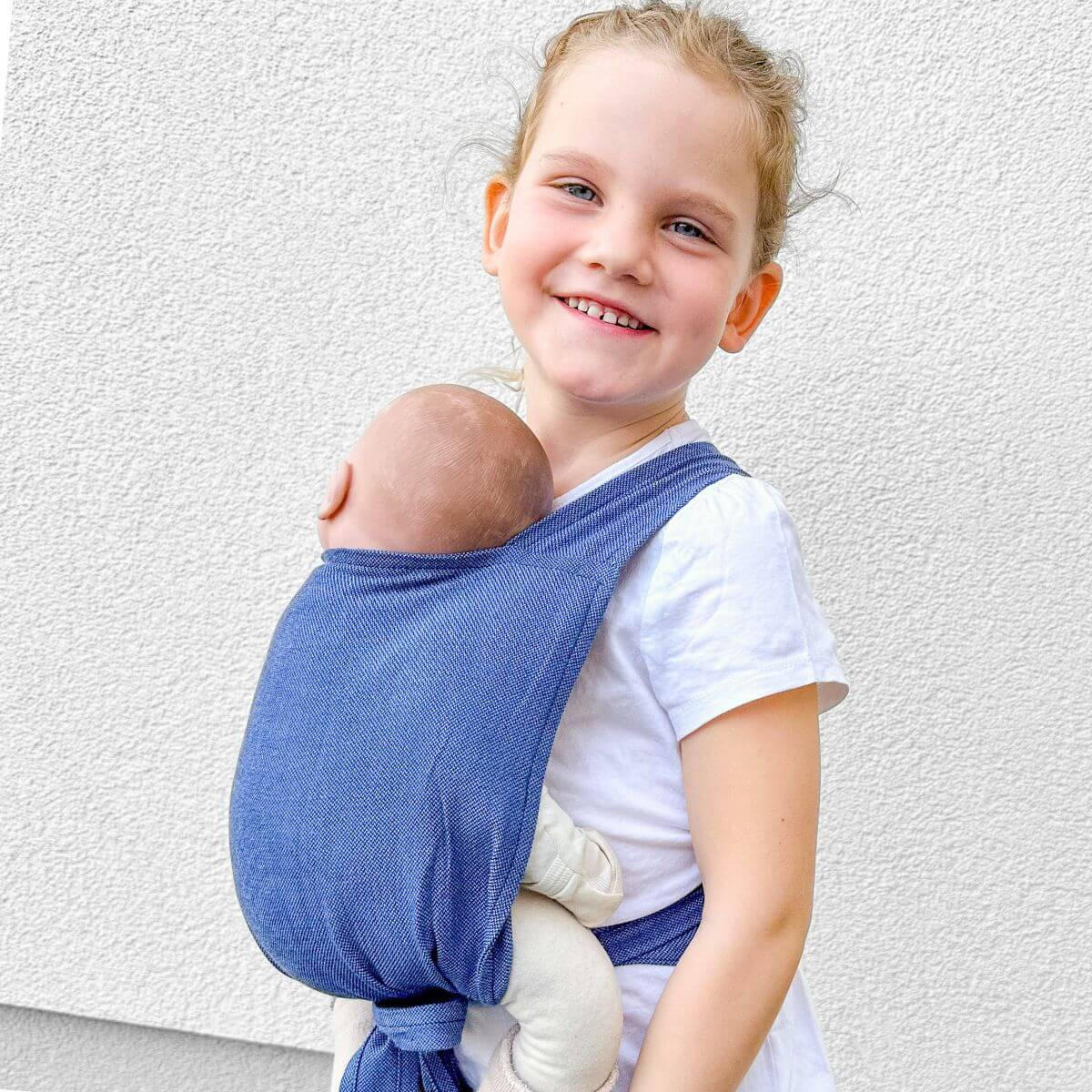 PUPPENZUBEHÖR Puppentrage - Blau, Textil (25/0.1/35cm) - Hoppediz