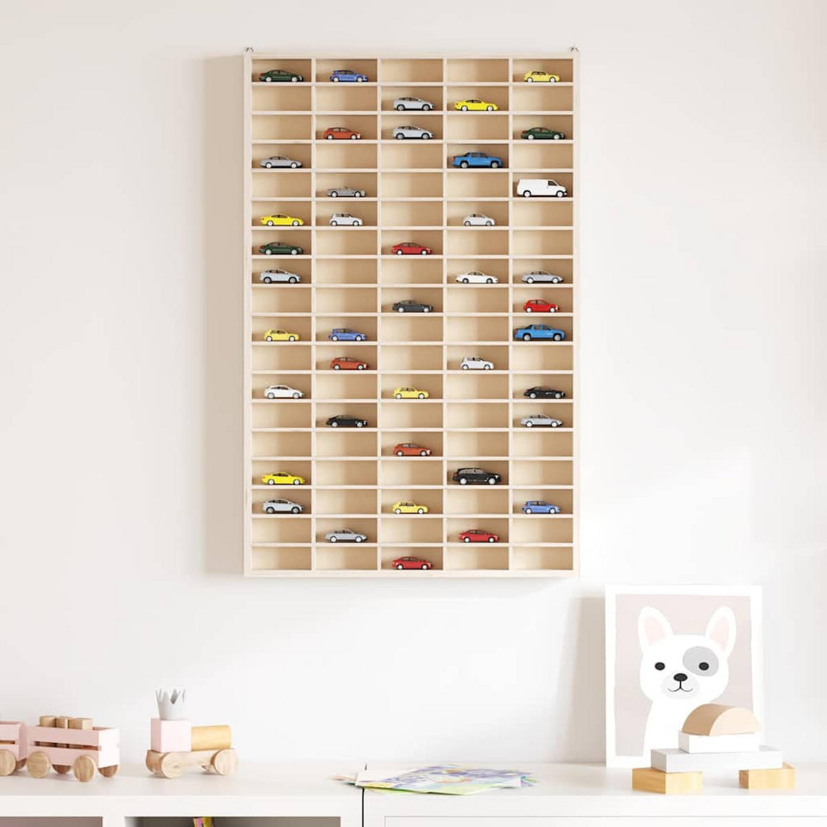 WANDREGAL mit 90 Fächern 50,5/4,5/79 cm aus Holz Max. Belastbarkeit 20 KG - Braun, Holz (50.5/79/4.5cm) - vidaXL