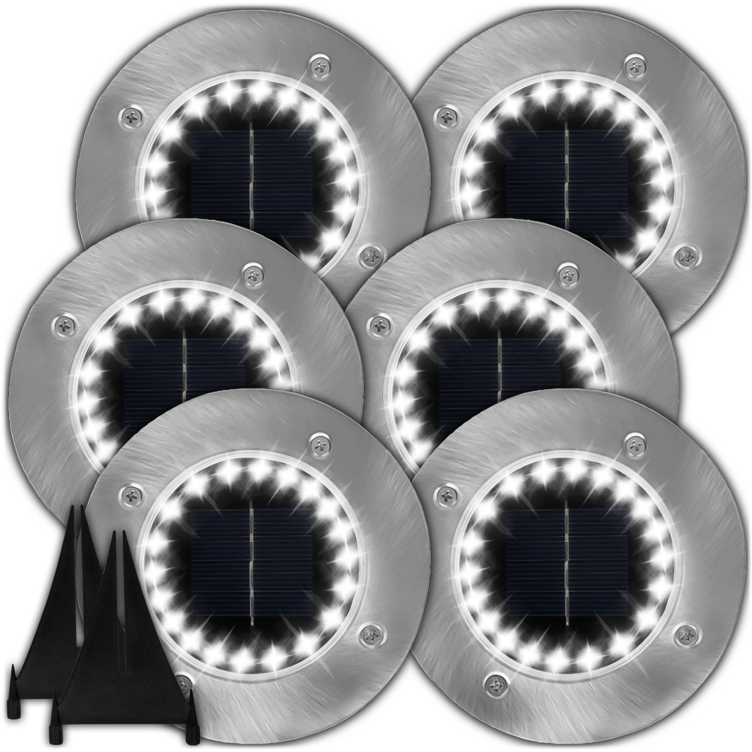 SOLARLEUCHTE 6-er Set Solarlampen - Silberfarben, Metall (11.6/11.6/13.5cm) - KRUMAD