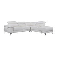 RELAXSOFA - 5 Personen - leder - elfenbeinfarben Pascaline - Weiß, Leder/Metall (277/78/244cm) - Vente-Unique